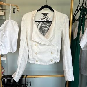 Vintage Isabel De Pedro Linen Motto Jacket